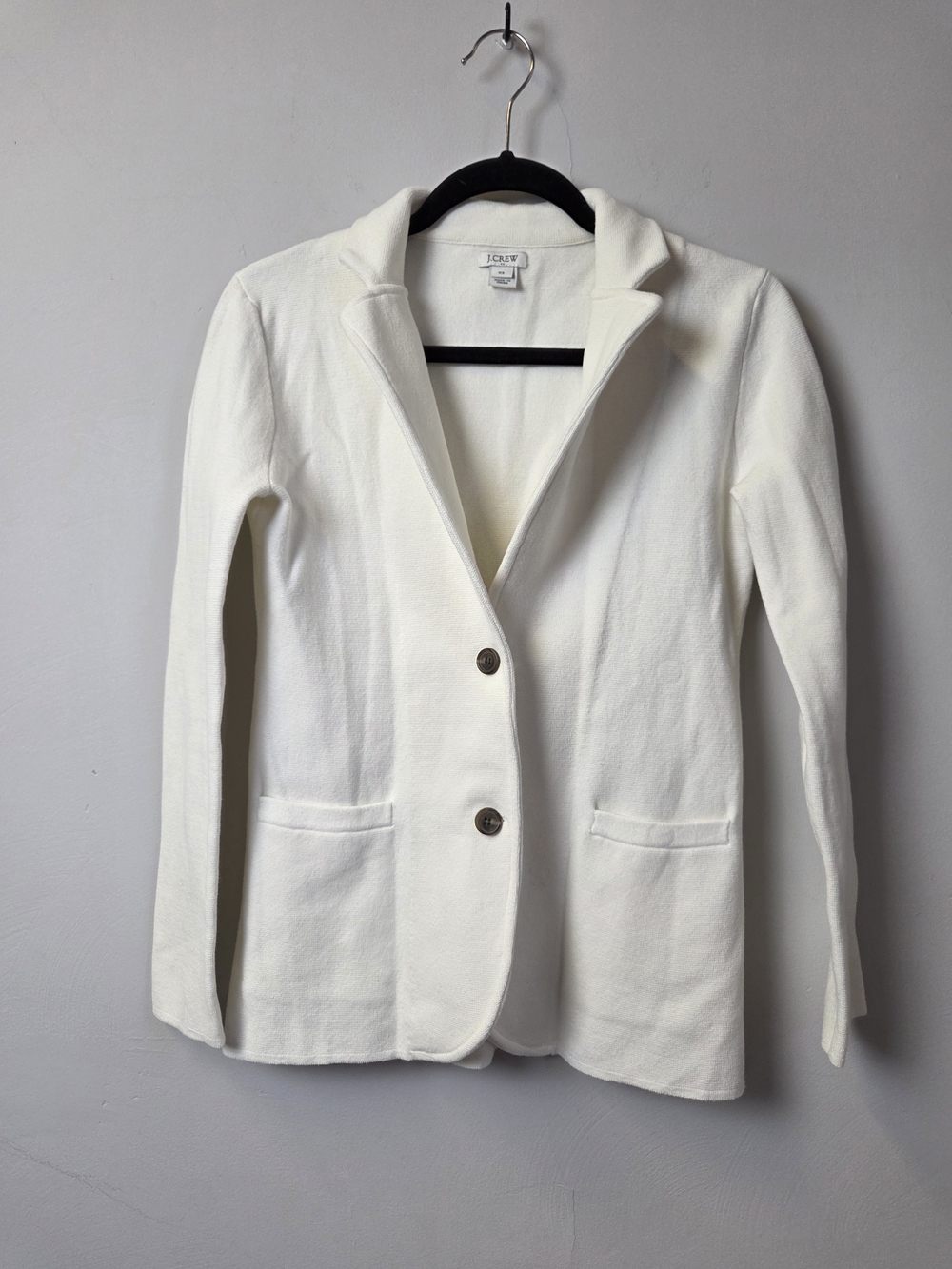 J. Crew Women's White Knit Blazer Jacket